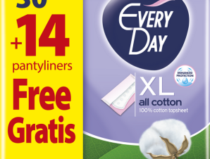 Σερβιετάκια EveryDay All Cotton Extra Long 30 τεμ + 14 τεμ Δώρο (44τεμ)