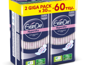 Σερβιέτες EveryDay Hyperdry SUPER Ultra Plus Center Plus 60τεμ.(2*30τεμ)