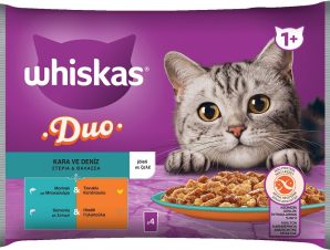 Τροφή για γάτες Στεριά και Θάλασσα σε Ζελέ Whiskas Duo (4x85g)