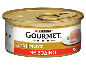 Τροφή Μους για Γάτες με Βοδινό Gourmet Gold (85g)