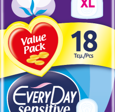 Σερβιέτες Everyday Sensitive Cotton EXTRA LONG Ultra Plus Value Pack 18 τεμ.