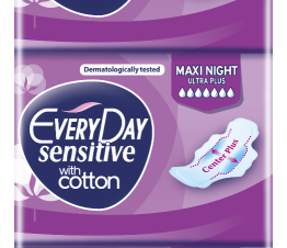 Σερβιέτες EveryDay Sensitive Cotton MAXI NIGHT Ultra Plus οικονομική συσκευασία 30 τεμ. (-50%)