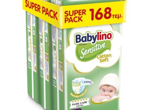 Πάνες Babylino Sensitive Value Pack No 3 (4-9 Kg) 3 Pack (168 Τεμ)