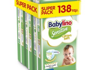 Πάνες Babylino Sensitive Value Pack No 4+ 3 Pack (10-15 Kg) (138 τεμ)