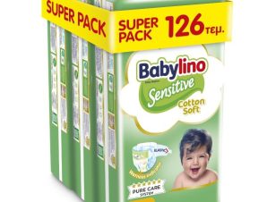 Πάνες Babylino Sensitive Cotton Soft Super Pack No5+ (12-17Kg) 126τεμ (3*42τεμ)