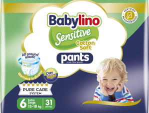 Πάνες Βρακάκι Babylino Pants Economy Unisex Extra Large No.6 (13-18kg) (31 τεμ)