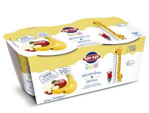 Γιαούρτι Βρεφικό Μπανάνα & Μήλο Κρι Κρι Grow Babies (2x140g)