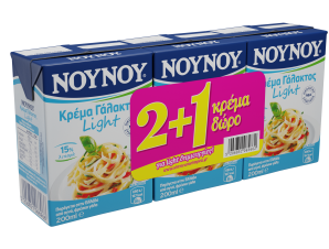 Κρέμα Γάλακτος Light NOYNOY (3×200 ml) 2+1 Δώρο