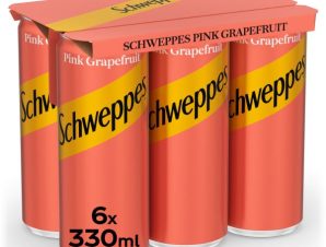 Αναψυκτικό με γεύση Pink Grapefruit Schweppes (6×330 ml) 