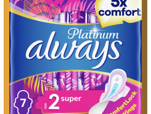 Σερβιέτες Platinum Ultra Long Plus Με Φτερά Always (Μέγεθος 2) (7τεμ)