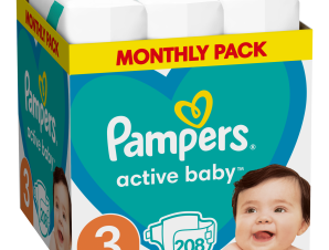 Πάνες Pampers Active Baby Μέγεθος 3 (6-10 kg) (208τεμ)