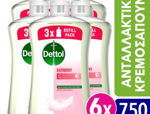 Ανταλλακτικό Κρεμοσάπουνο Sensitive Dettol (750 ml) τα 6 τεμάχια -35%