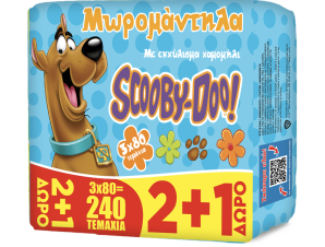 Μωρομάντηλα Chamomile Scooby-Doo (3×80τεμ) 2+1 δώρο