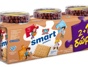 Επιδόρπιο Γιαουρτιού Smart Μπισκότο Δέλτα (3 x140g) 2+1 Δώρο