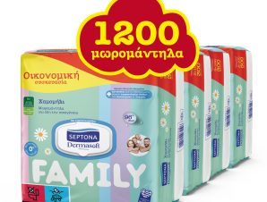 Μωρομάντηλα για Όλη την Οικογένεια Dermasoft Family Septona (12×100τεμ)